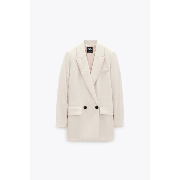 ZARA Oversized Flowy Blazer Jacket with Notched Lapel Collar - XS - Picture 3 of 4